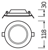 LEDVANCE LED-Einbaustrahler 6W Konv 1LED SLIM DL  DN 105 6 W 4000 K WT ws 4000K