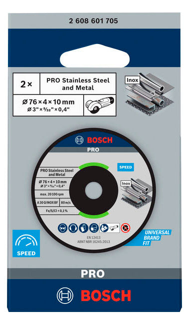 BOSCH-EW Schleifscheibe 76x4mm f.Metall 2608601705