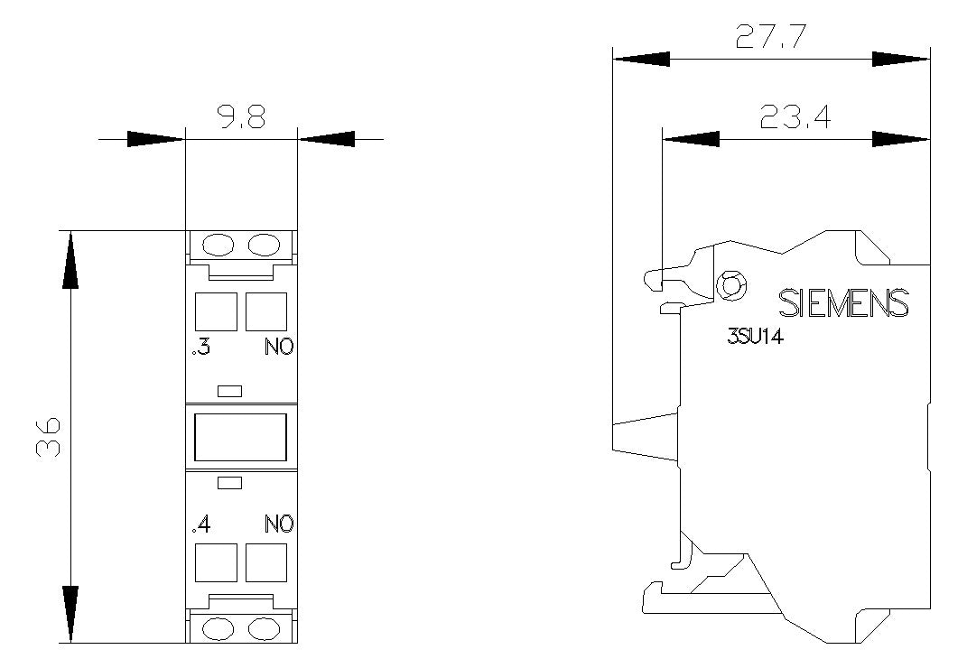 SIEMENS Hilfsschalterblock 1S Frontbef 3SU1400-1AA10-3BA0 6A/AC Federzug