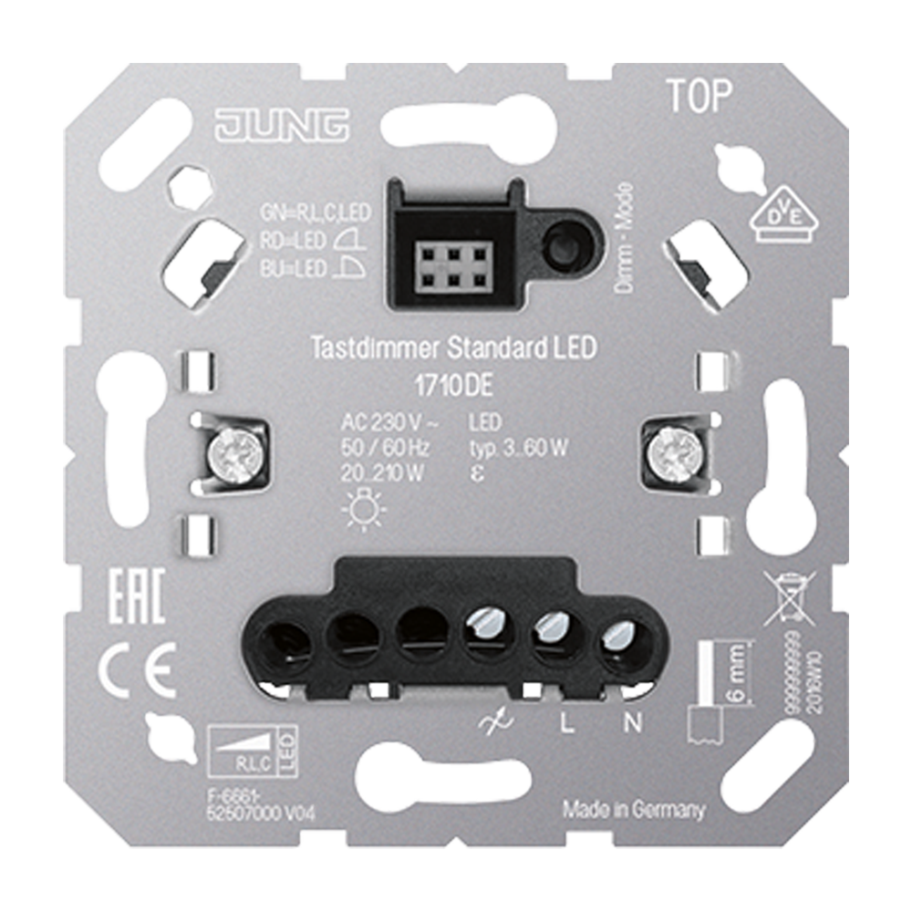 JUNG LED-Tastdimmer 20-210W UP 1710 DE Lichtwertspeicher