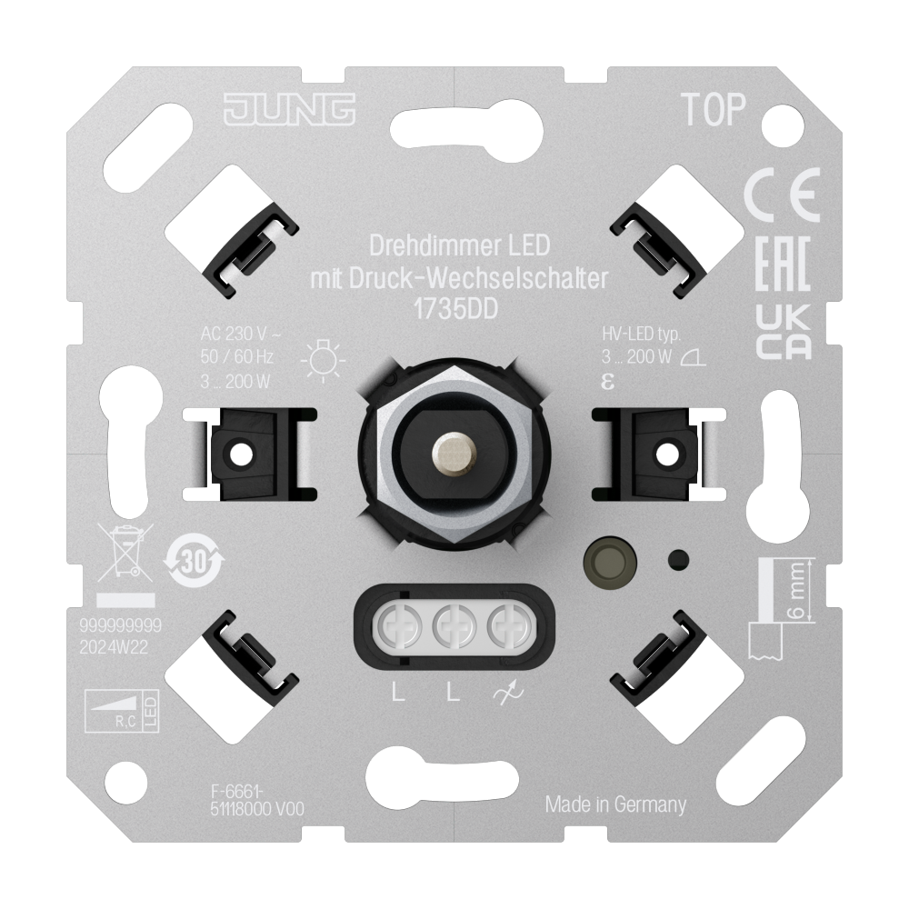 JUNG Dimmer Dreh/Druckkn ohmsch UP 1735 DD