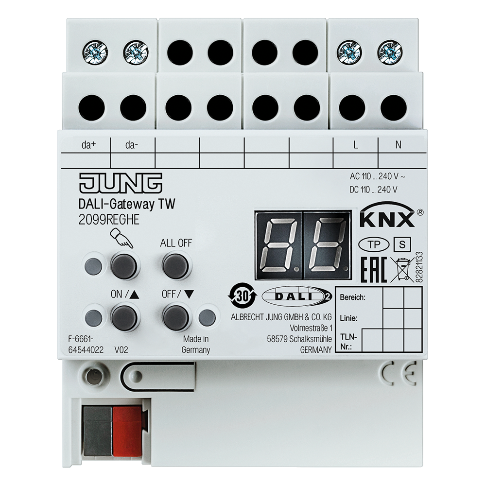 JUNG Gateway DALI KNX REG 240V LED 4TE 2099 REGHE