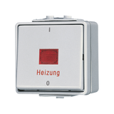 JUNG Kontroll-Heizungsschalter glz AP 1f WG 600 602 HW IP44