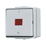 JUNG Kontroll-Heizungsschalter glz AP 1f WG 600 602 KOW IP44