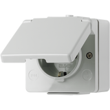 JUNG Steckdose 1f gr glz AP Klappd IP44 WG 600 620 W vert