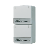 JUNG Steckdose 2f gr glz AP Klappd IP44 WG 600 622 NAW BSF vert