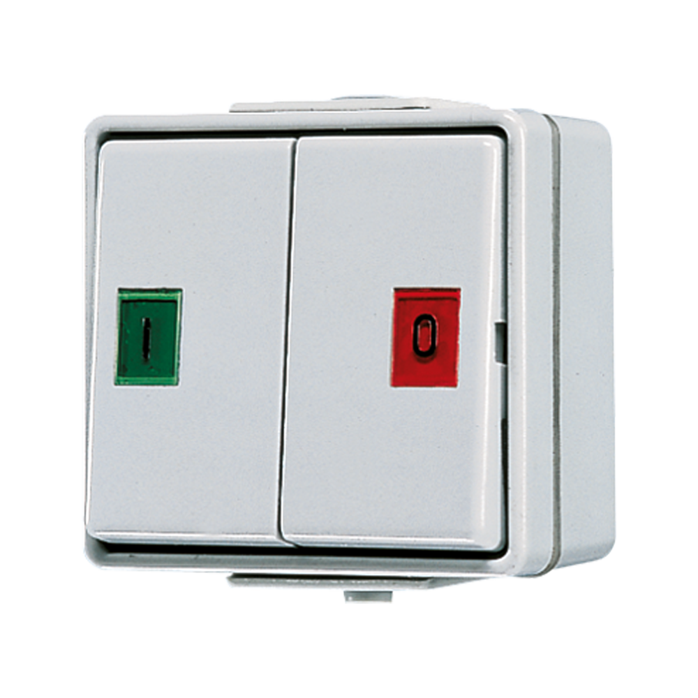 JUNG Wipptaster-Modul gr 2W AP IP44 WG 600 639 W m.Bel