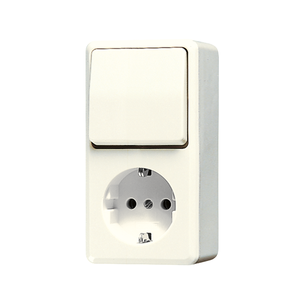 JUNG Steckdosenkombination AP Wechs ws AP 600 676 A IP20 glz
