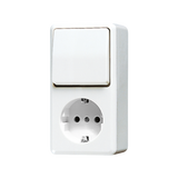JUNG Steckdosenkombination AP Wechs aws AP 600 676 A WW IP20 glz