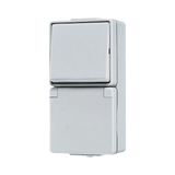 JUNG Steckdosenkombination AP Wechs gr WG 600 676 W IP44 glz