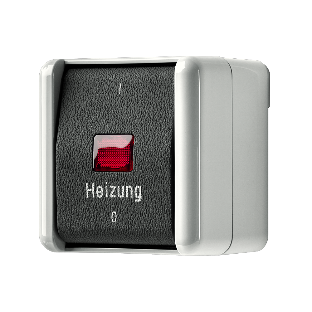 JUNG Kontroll-Heizungsschalter glz AP 2p WG 800 802 HW IP44 1f