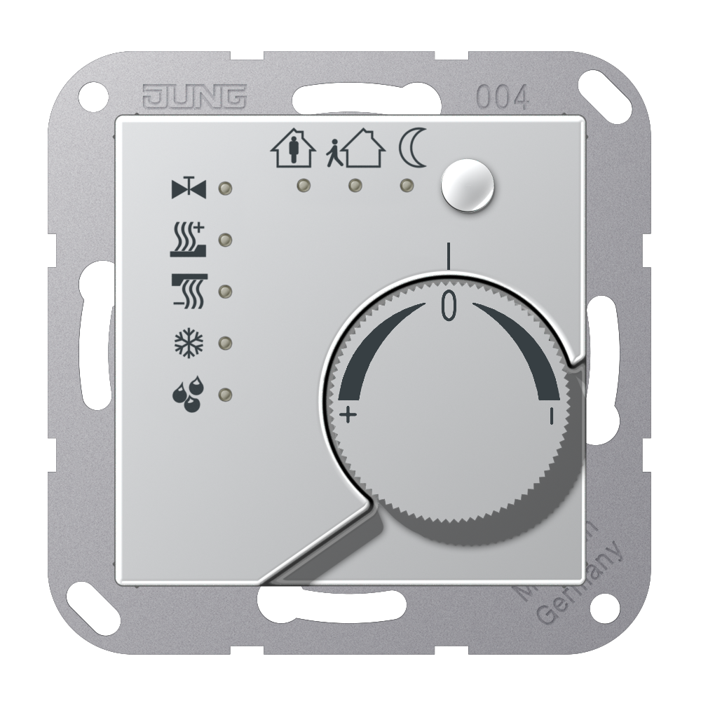 JUNG Raumtemperaturregler UP KNX alu glz A 2178 TS L Bedienelement VorOrt_Bedien