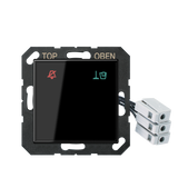 JUNG UP-Hotelabdeckung-Einsatz sw glz A CU KO6 M 24 SW Basis+zentr.Abdeckpl