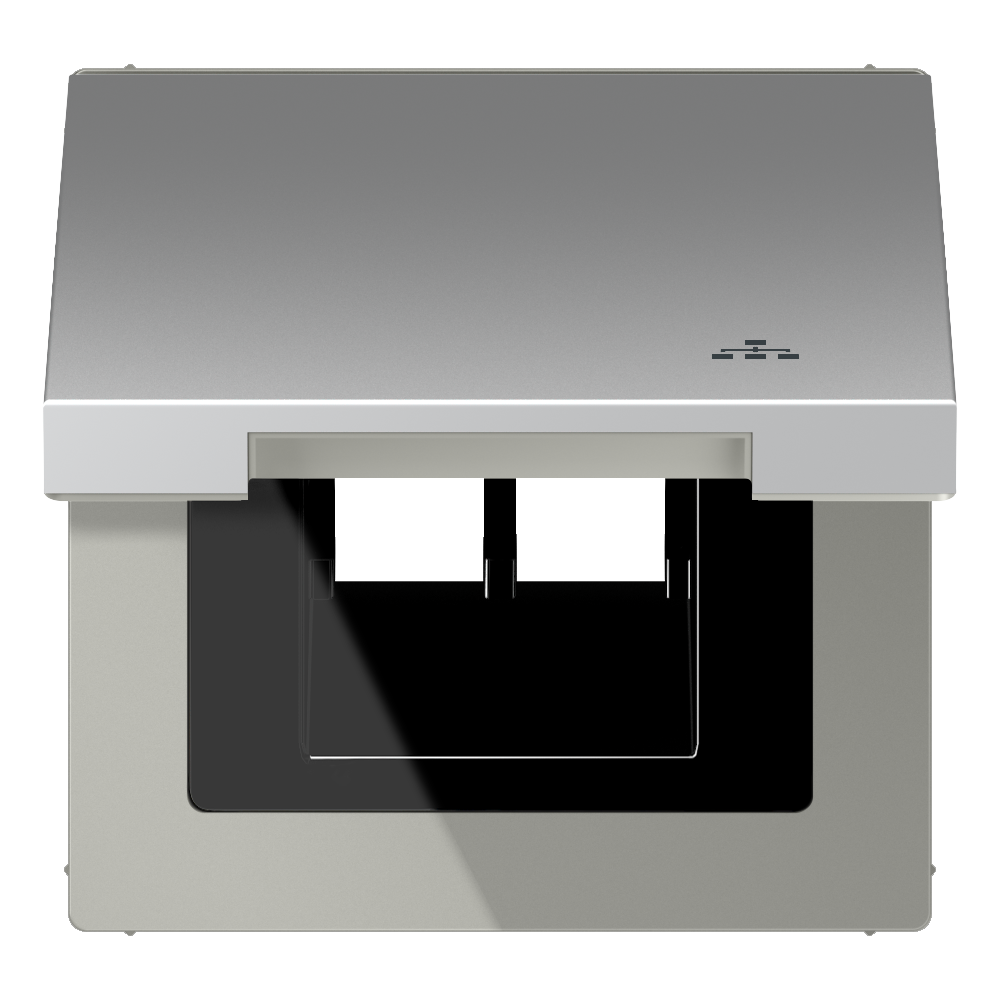 JUNG Einbaurahmen 1f alu mt Klappd LS AL 2990 KL LAN Metall f.GEB-K