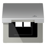 JUNG Einbaurahmen 1f alu mt Klappd LS AL 2990 KL LAN Metall f.GEB-K