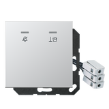 JUNG UP-Hotelabdeckung-Einsatz alu glz LS AL CU KO5 M 230 Basis+zentr.Abdeckpl