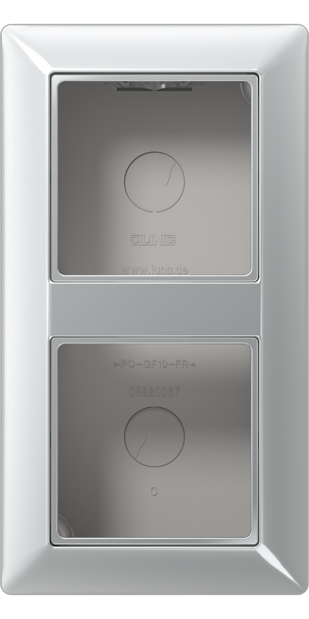 JUNG Gehäuse AP 2f Kst alu glz AP-Geh AS / AS 500 Aufputz AS 582 A AL
