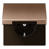 JUNG Steckdose 1f brz mt UP m.BS Klappd BRG 1520 KIKL IP20 vert