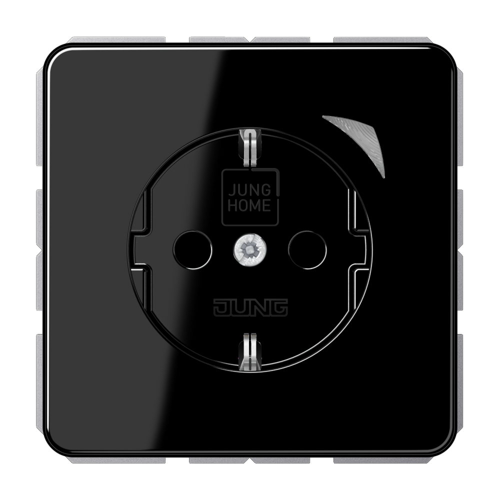 JUNG Steckdose 1f sw glz UP m.BS IP20 BT CD 1521 SE SW vert