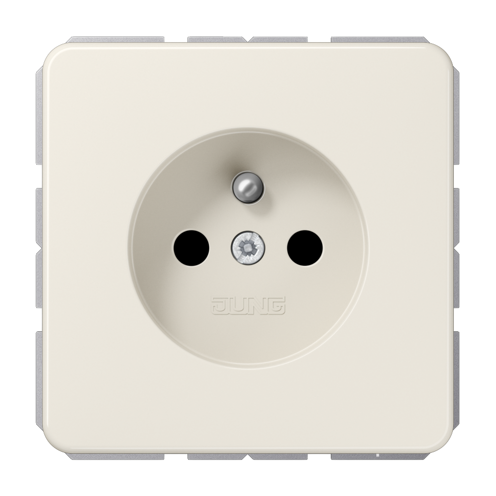 JUNG Steckdose 1f ws glz UP m.BS Schutzk CD 1520 FKI IP20 vert
