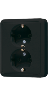 JUNG Steckdose 2f sw glz UP IP20 vert CD 5020 N SW