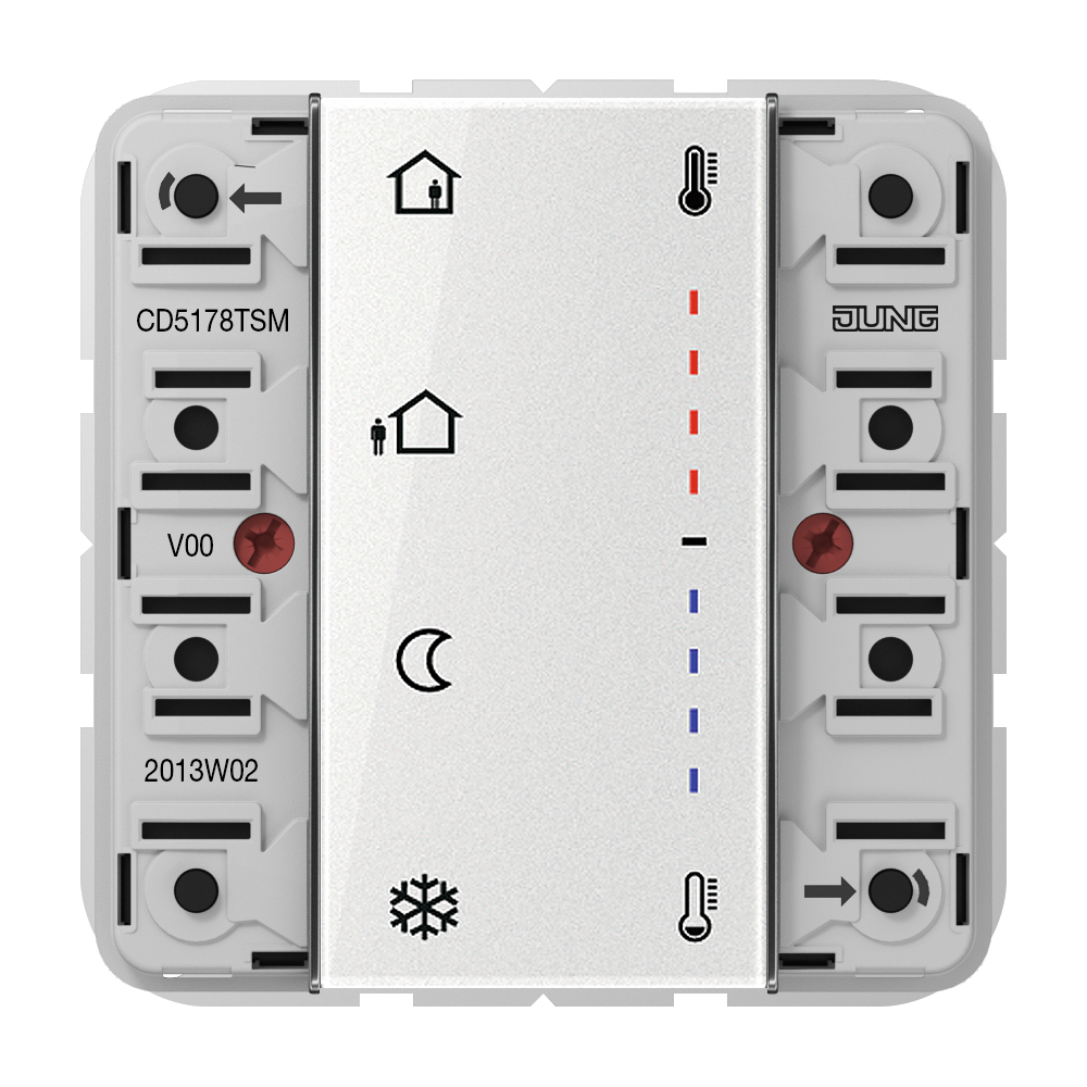 JUNG Raumtemperaturregler UP KNX LED CD 5178 TSM Bedienelement VorOrt_Bedien