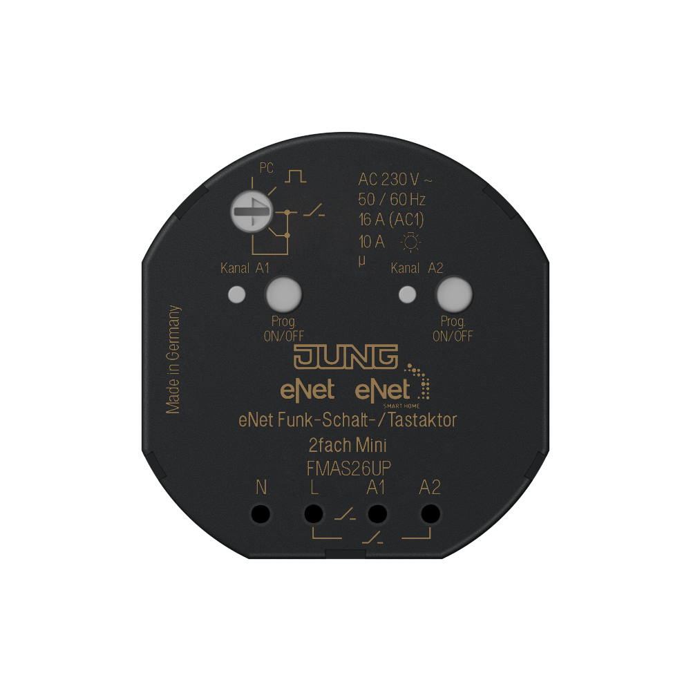 JUNG Schaltaktor Funkb C-Last UP TE 2f eNet FM AS 26 UP 10A 2300W 230V