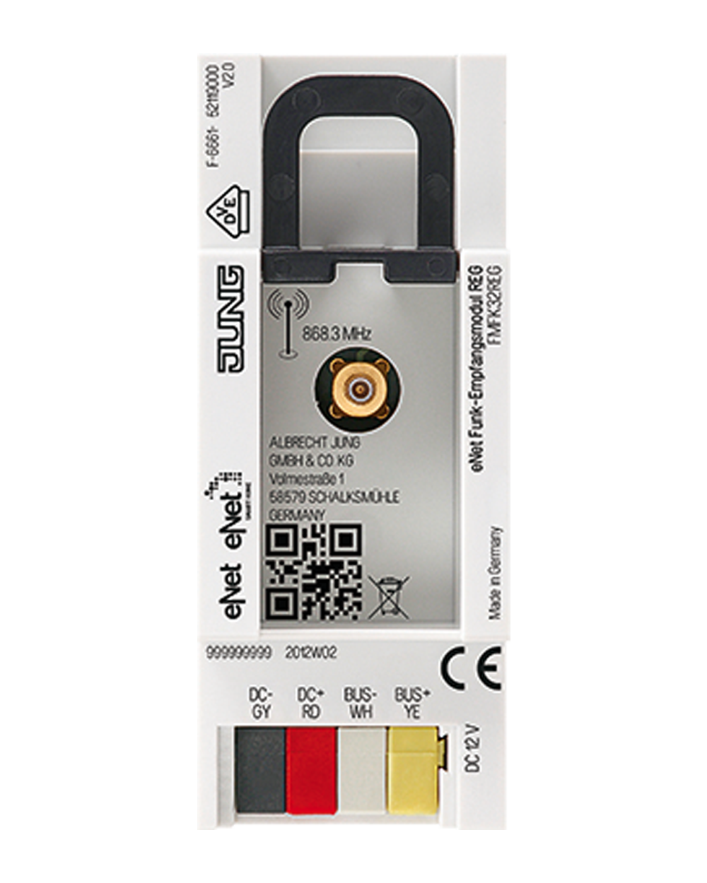 JUNG Funkempfänger 868MHz REG f.Dimmer eNet FM FK 32 REG 12-24V/AC/DC