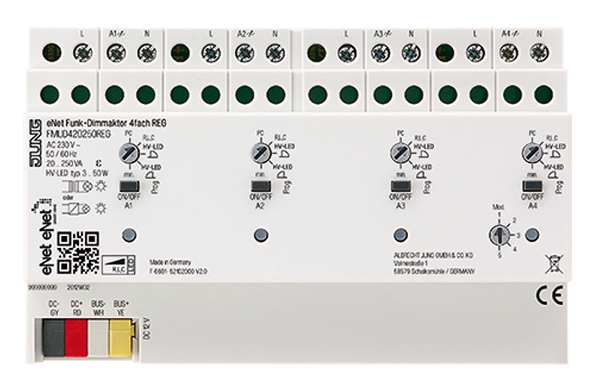 JUNG Fernschaltdimmer uni 20-210W REG eNet FM UD 420250 REG Lichtwertspeicher