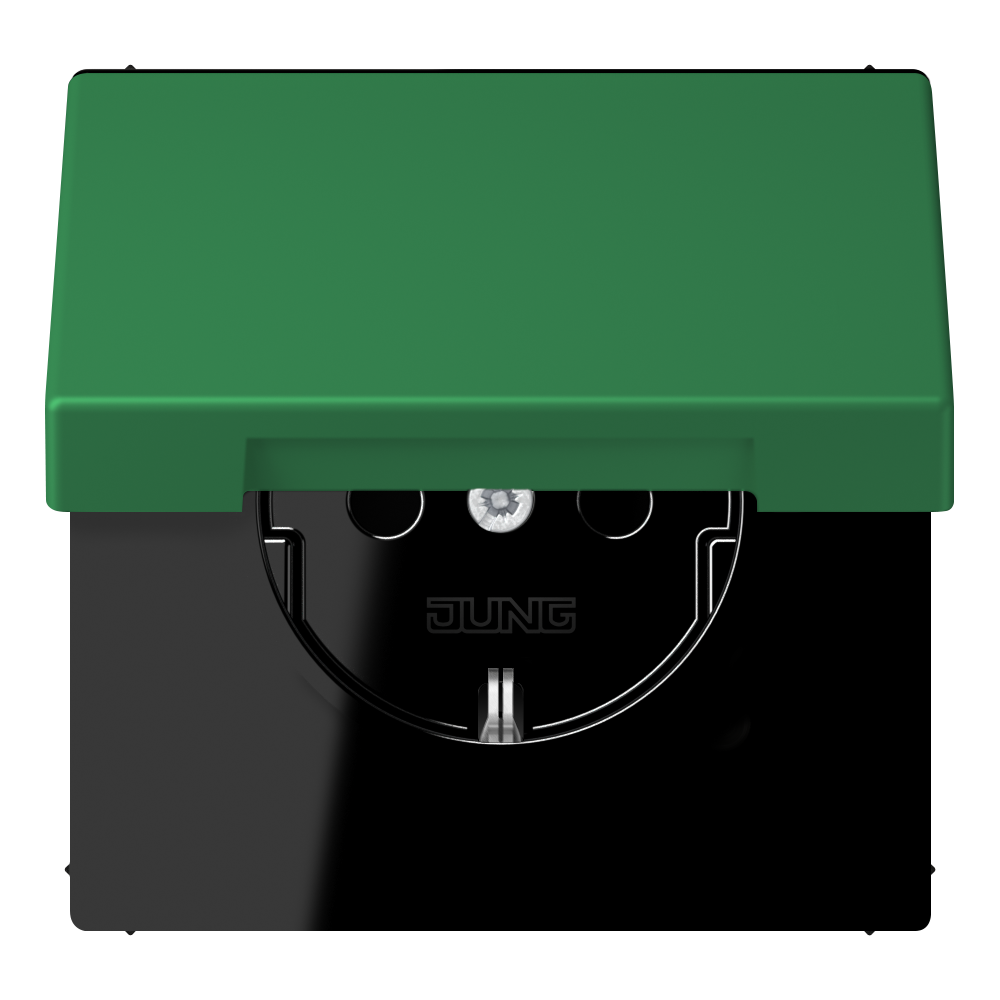 JUNG Steckdose 1f ver_fon mt UP m.BS LC 1520 BFKIKL 219 Klappd IP20 vert