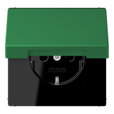JUNG Steckdose 1f ver_fon mt UP m.BS LC 1520 BFKIKL 219 Klappd IP20 vert