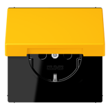 JUNG Steckdose 1f le _jau_vif mt UP m.BS LC 1520 BFKIKL 263 Klappd IP20 vert