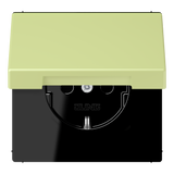 JUNG Steckdose 1f ver_jau_cla UP Klappd LC 1520 BFKL 222 IP20 vert