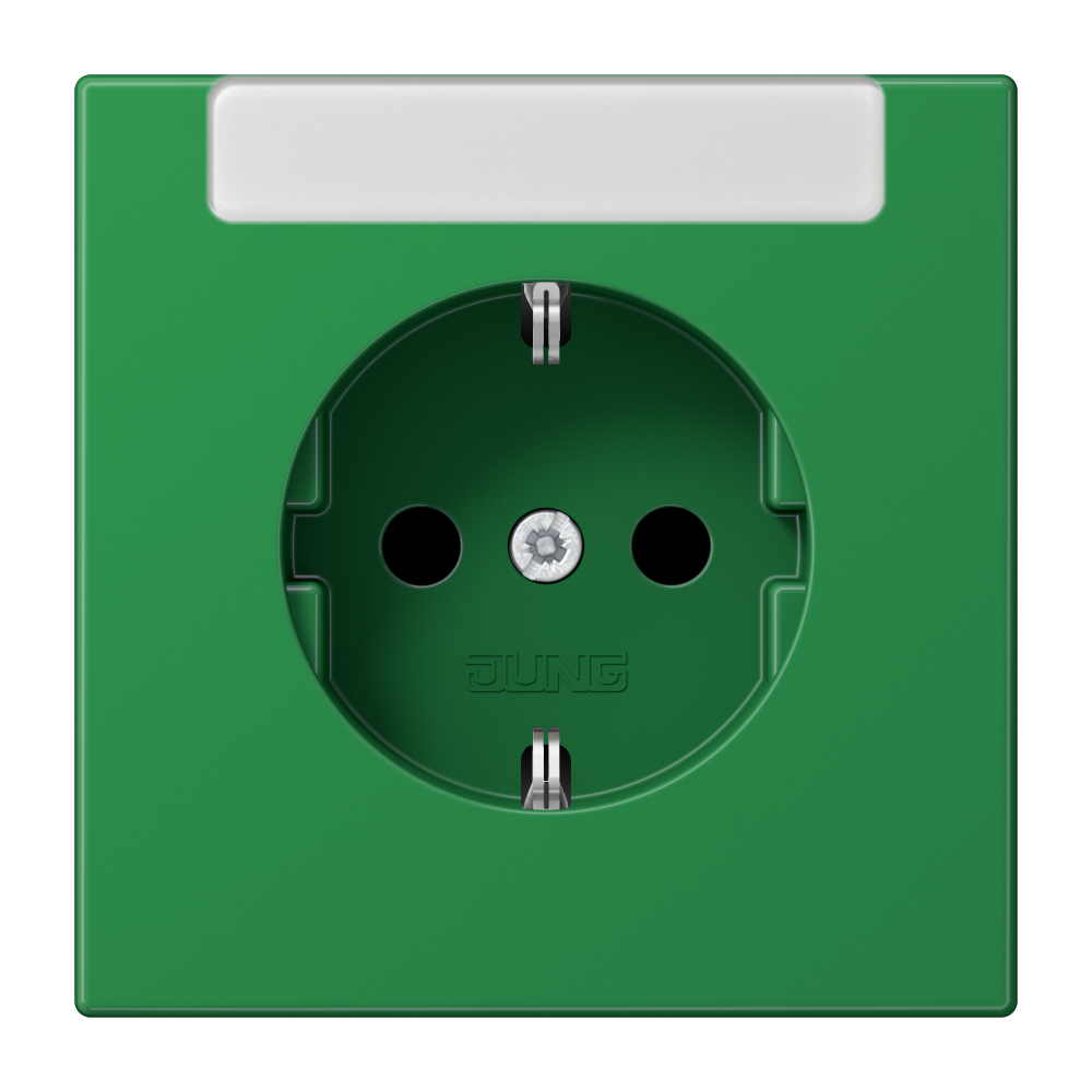 JUNG Steckdose 1f gn glz UP m.BS IP20 LS 1520 INA GN BSF vert