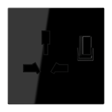 JUNG Steckdose 1f sw glz UP m.BS BS vert LS 4171 GI SW SW
