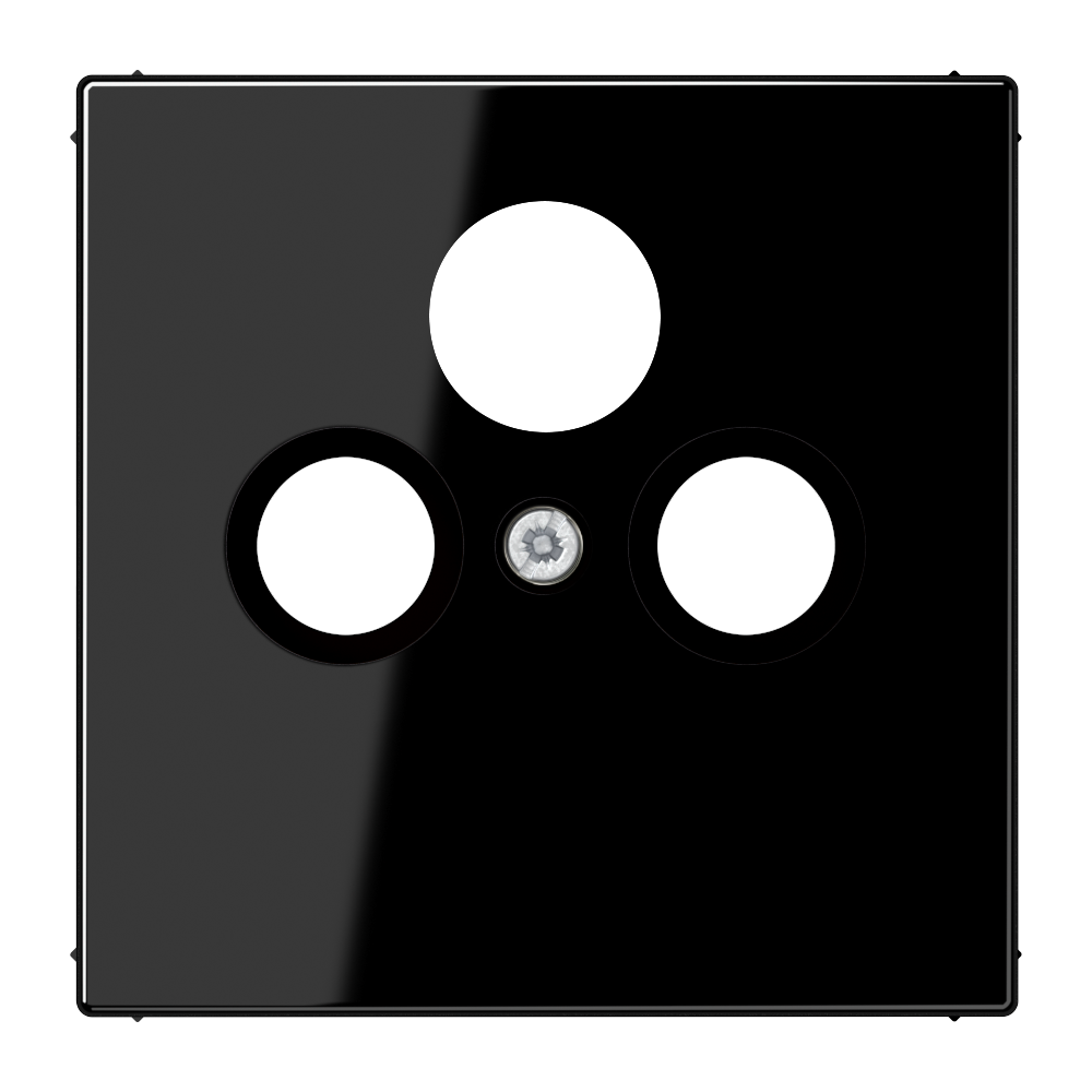 JUNG Zentralplatte Sat/TV/Radio 3f sw LS 990 SAT SW Schraubbef