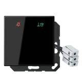 JUNG UP-Hotelabdeckung-Einsatz sw glz LS CU KO6 M 24 SW Basis+zentr.Abdeckpl