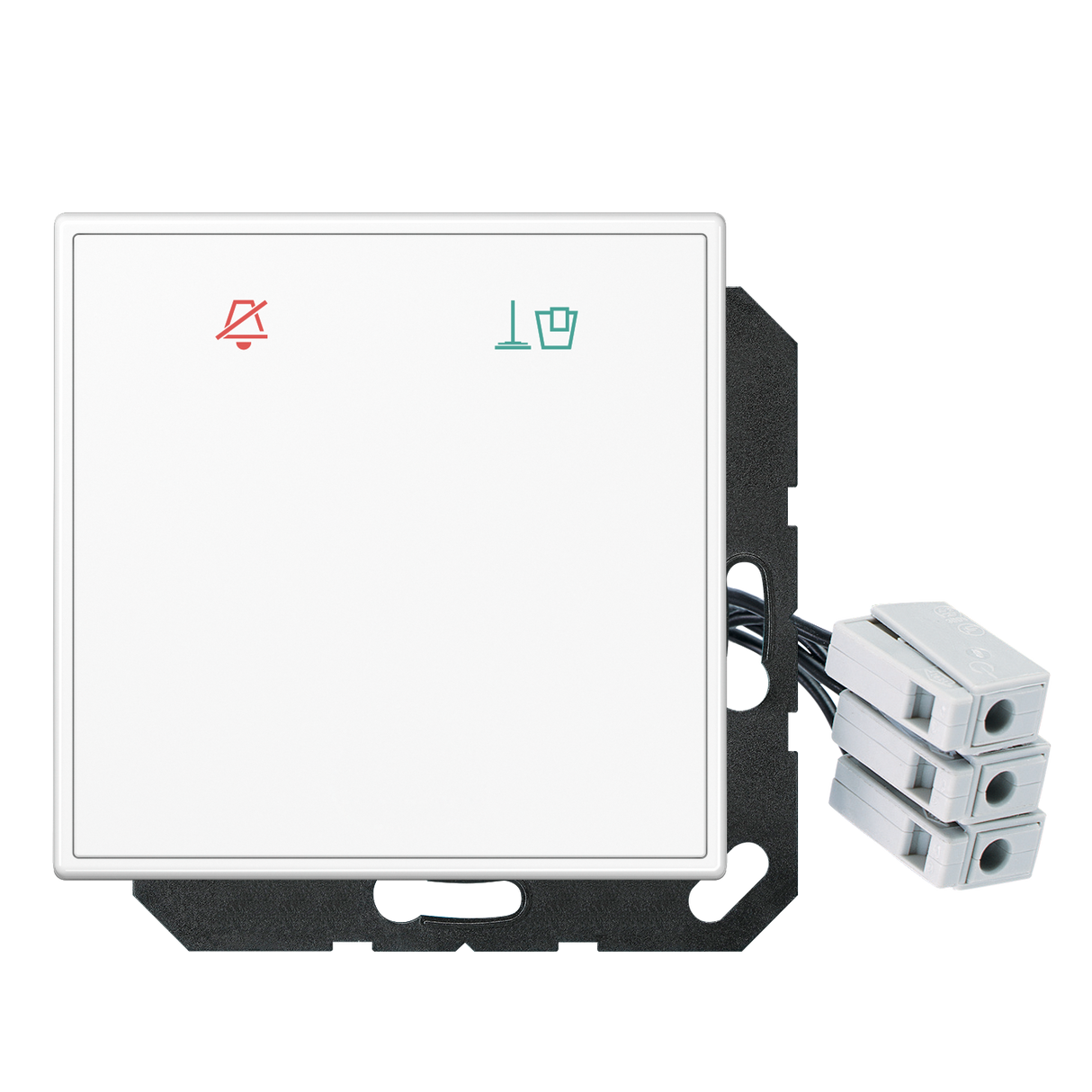 JUNG UP-Hotelabdeckung-Einsatz aws glz LS CU KO6 M 24 WW Basis+zentr.Abdeckpl