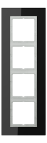 JUNG Einbaurahmen 4f sw glz Glas f.GEB-K LS / LS PLUS LSP 984 GL SW
