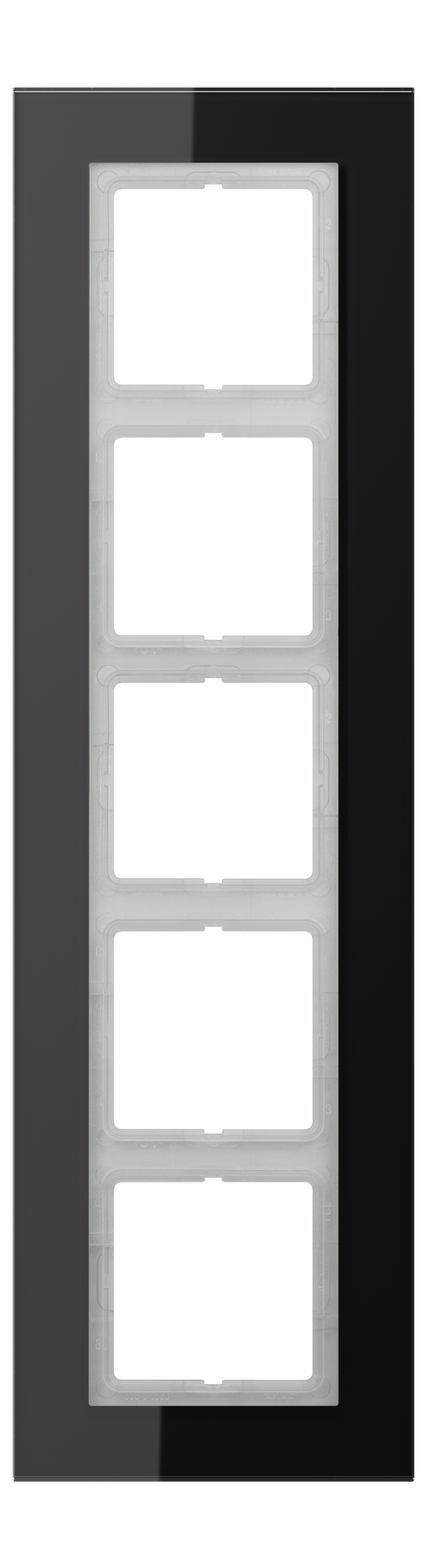 JUNG Einbaurahmen 5f sw glz Glas f.GEB-K LS / LS PLUS LSP 985 GL SW