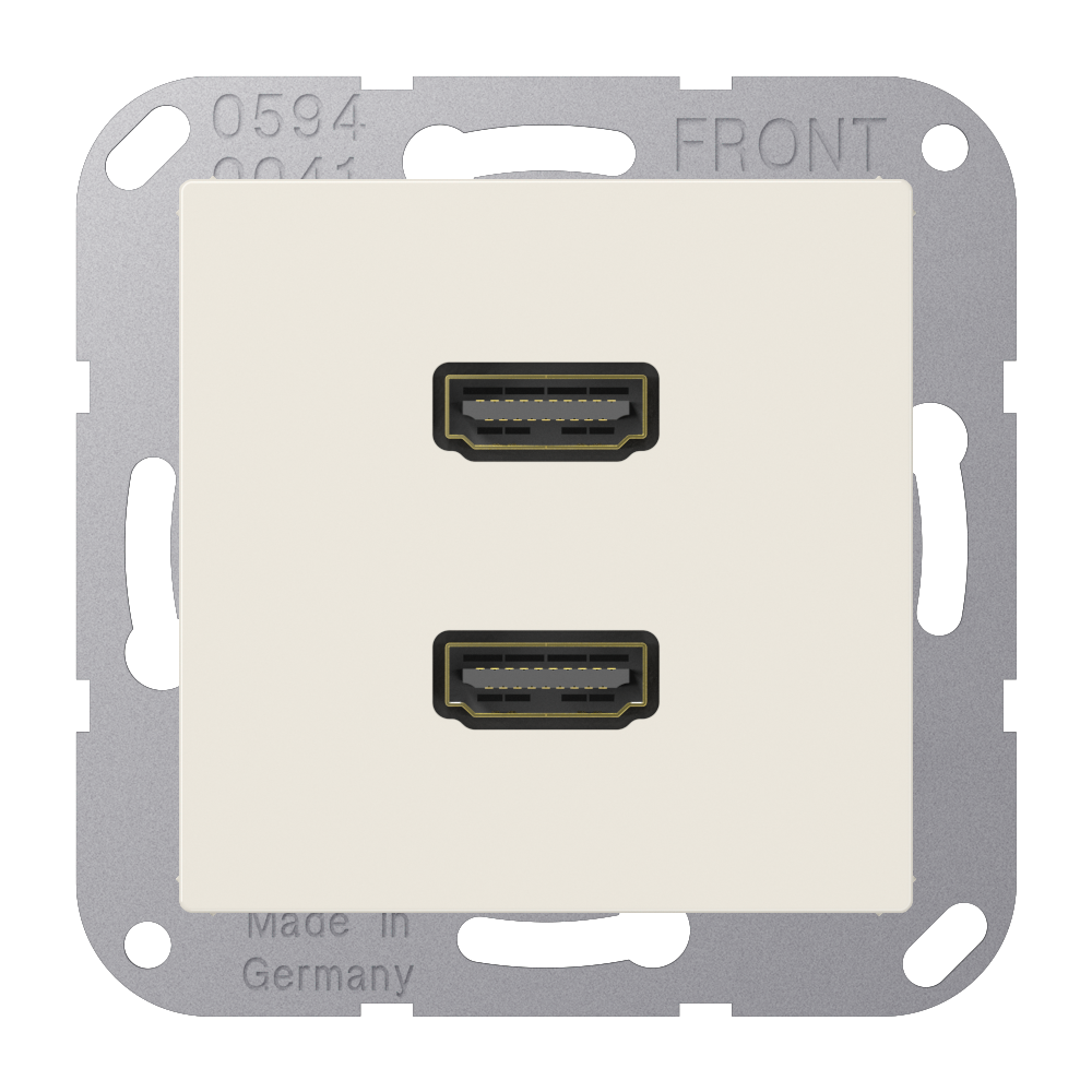 JUNG HDMI-Steckdose UP Kanaleinb 2HDMI AS MA A 1133 ws RAL1013