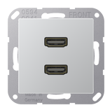JUNG HDMI-Steckdose UP Kanaleinb 2HDMI A M 1133 L alu