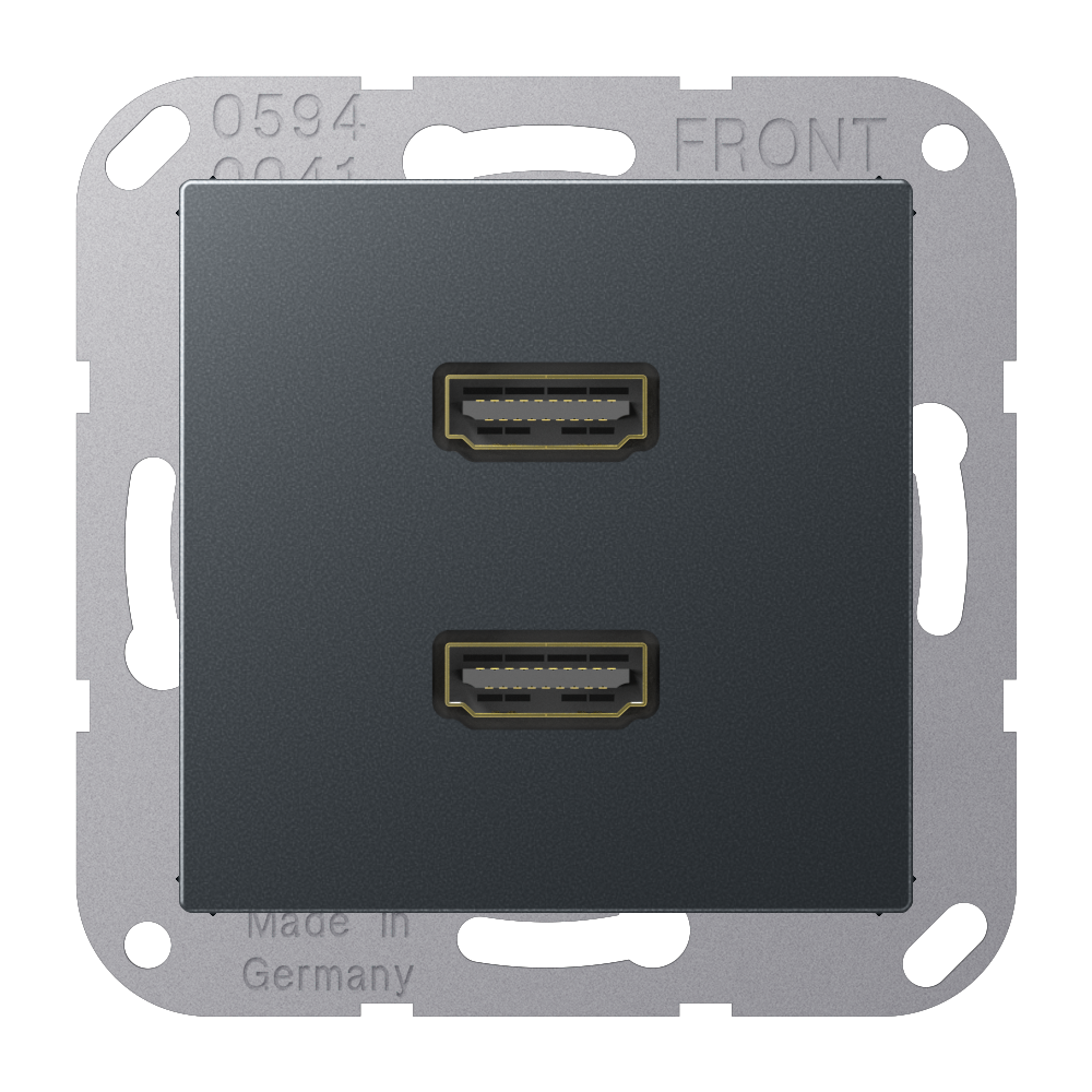 JUNG HDMI-Steckdose UP Kanaleinb 2HDMI A M 1133 NM anth
