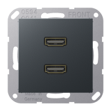 JUNG HDMI-Steckdose UP Kanaleinb 2HDMI A M 1133 NM anth