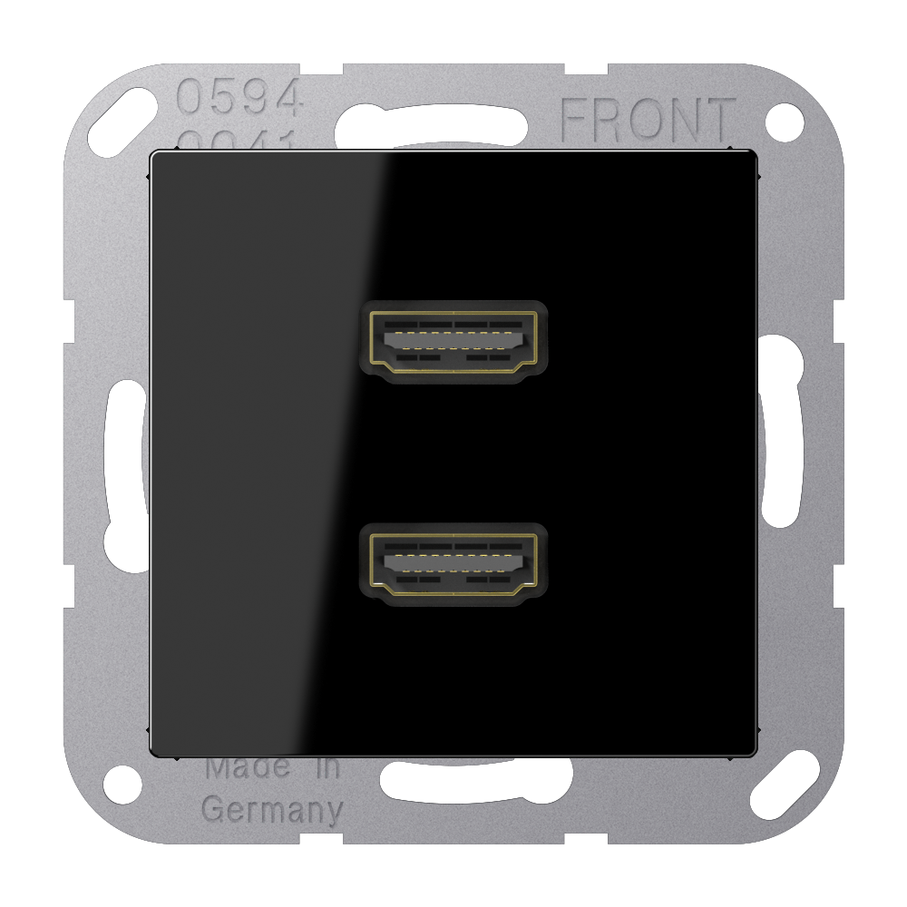 JUNG HDMI-Steckdose UP Kanaleinb 2HDMI A M 1133 SW sw RAL9005