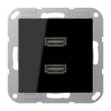 JUNG HDMI-Steckdose UP Kanaleinb 2HDMI A M 1133 SW sw RAL9005