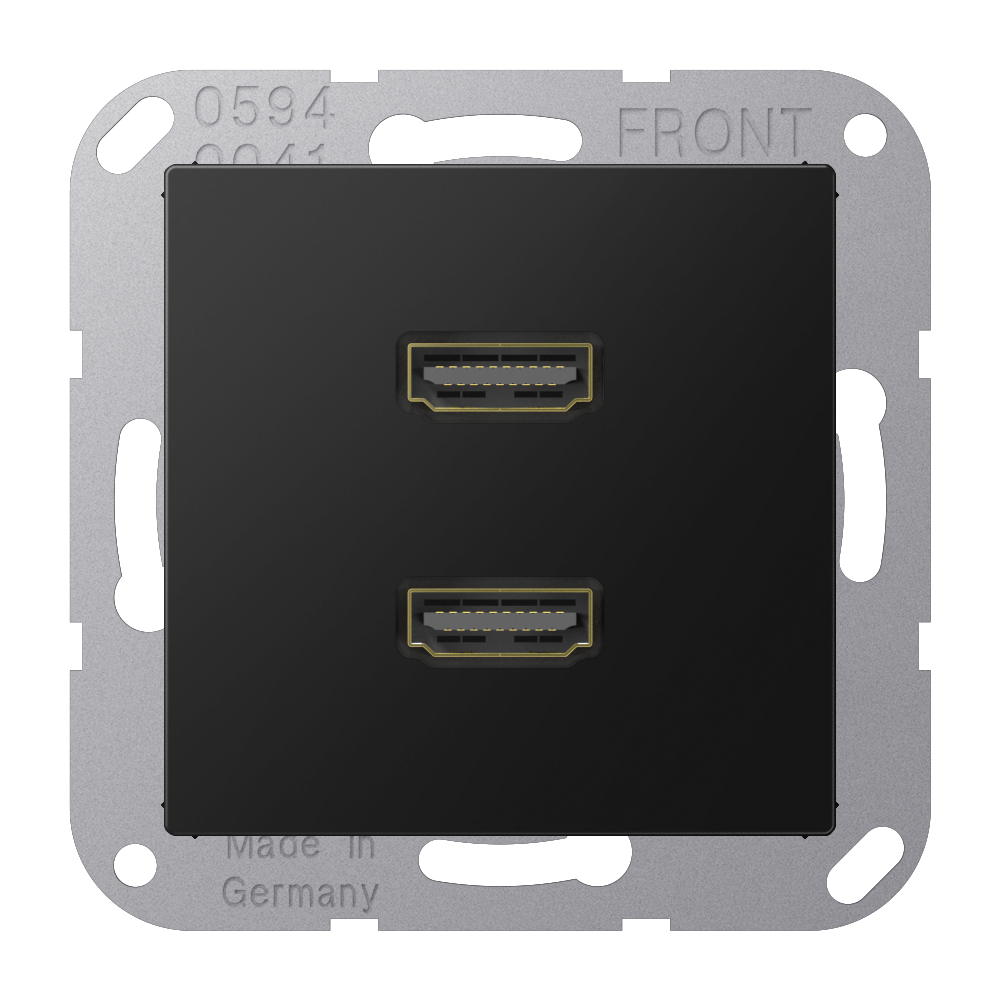 JUNG HDMI-Steckdose UP 2data 2HDMI A M 1133 SWM gra-sw