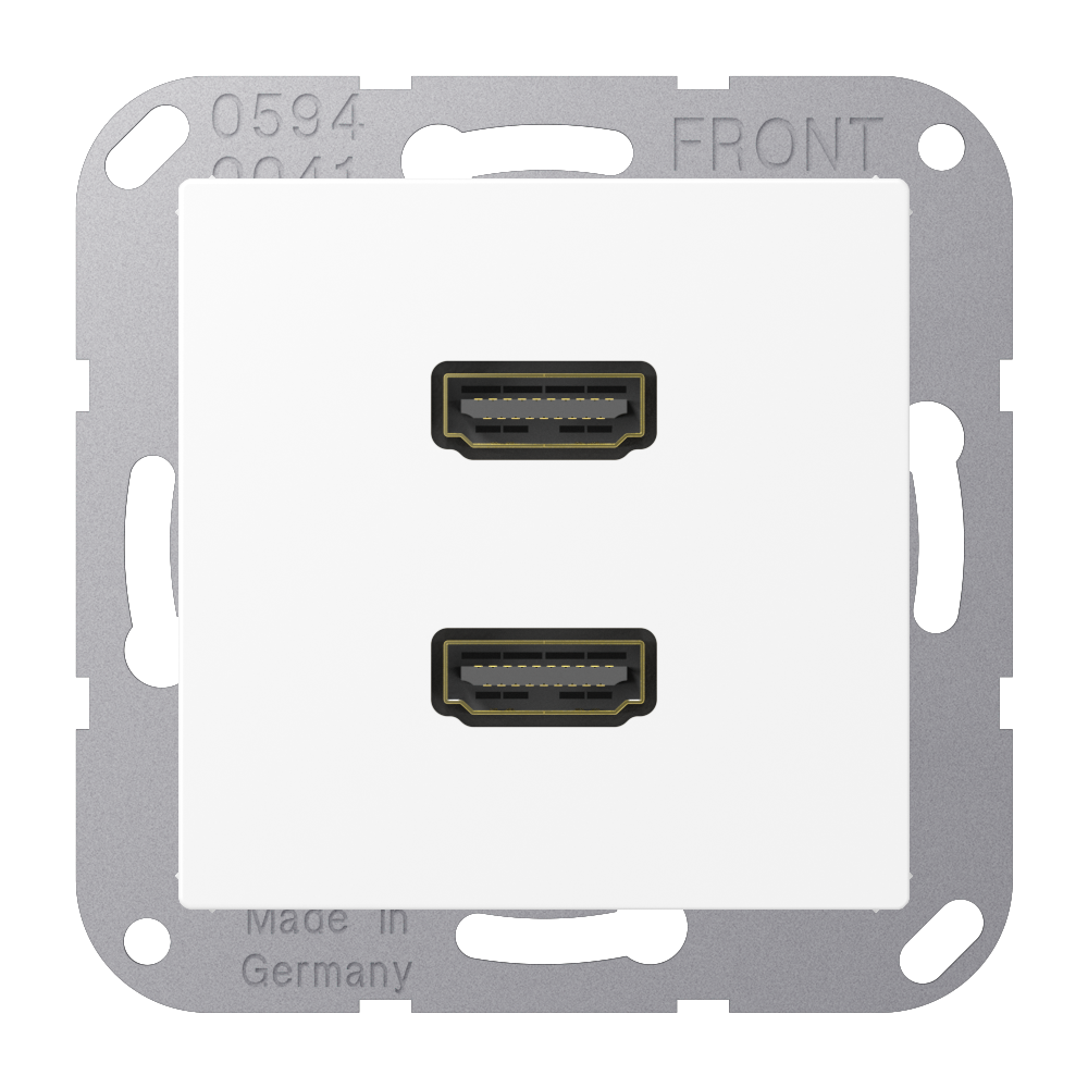 JUNG HDMI-Steckdose UP 2data 2HDMI A M 1133 WWM schn-ws