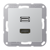JUNG HDMI-Steckdose UP Kanaleinb 1data A M 1163 L 1HDMI alu