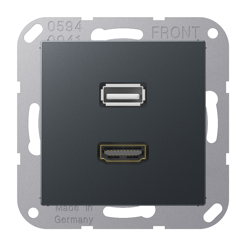 JUNG HDMI-Steckdose UP Kanaleinb 1data A M 1163 NM 1HDMI anth